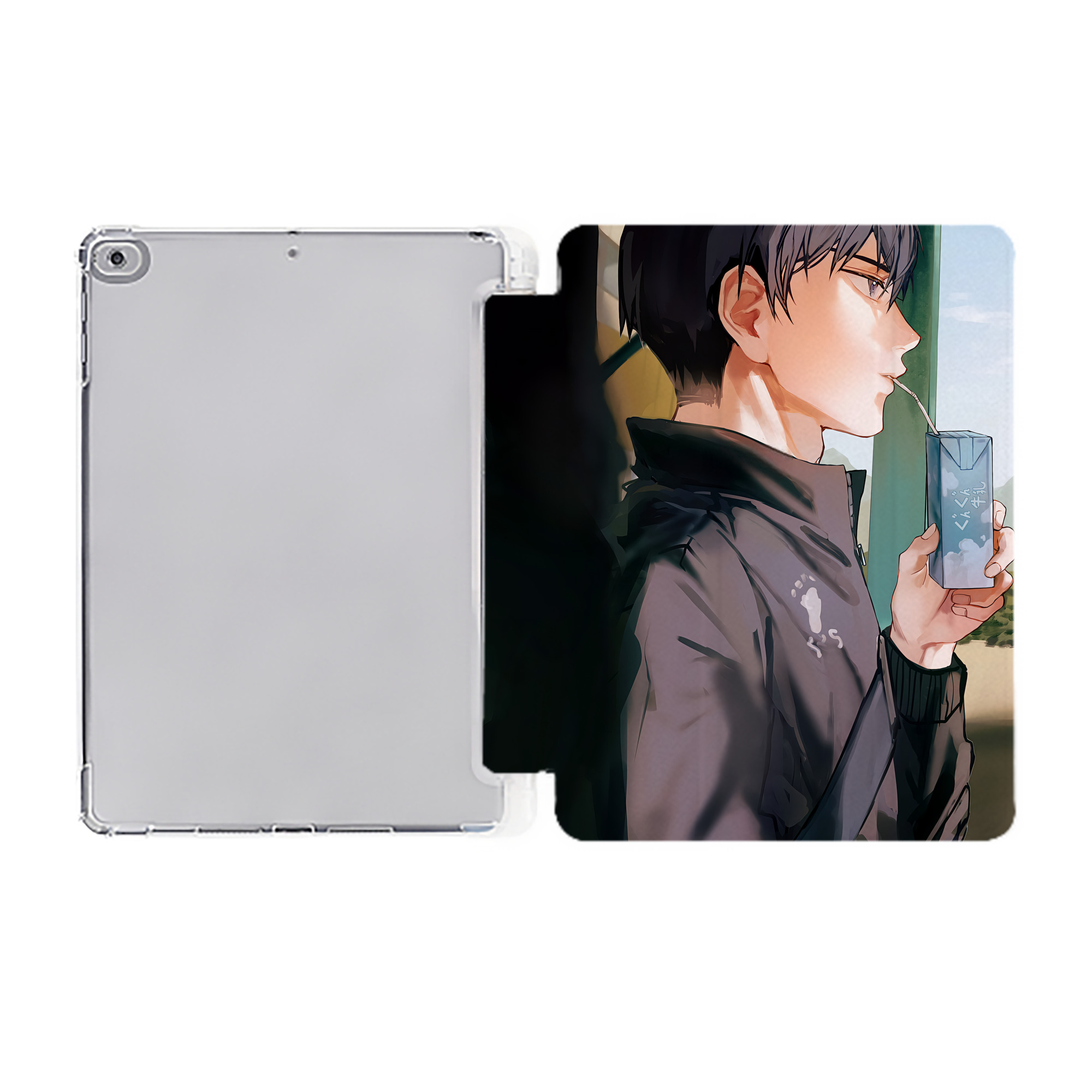 （画像用） ハイキュー!! Haikyu!! IPad ケース ペン収納付き 三つ折りスタンド PUレザー×シリコン 対応機種9.5/10.5/10.9インチ